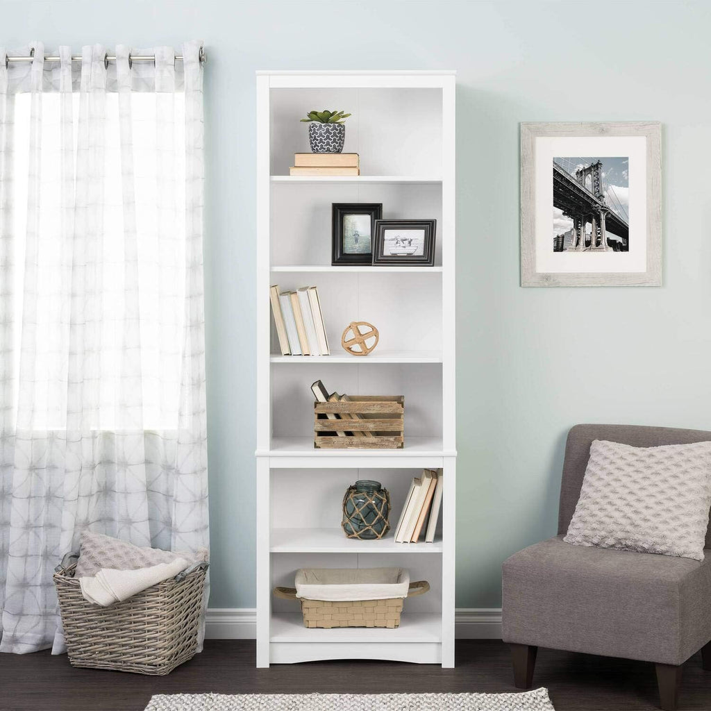 White Tall Bookcase J585