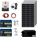 2.5KWH 12V Solar Power Kit with LiFePO4 100Ah, 400W Mono Solar Panels, 30A MPPT Charge Controller, 2KW Pure Sine Wave Inverter Charger E6975