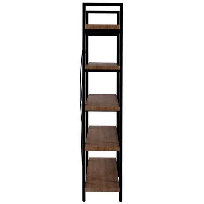 5-Tier Industrial Bookcase with Rustic Wood and Metal Frame I90113