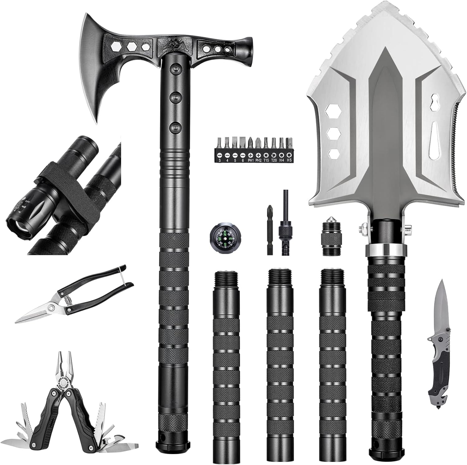 High Carbon Steel Camping Shovel Axe Set G953056
