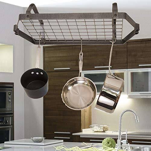 Hammered Steel Rectangle Pot Rack U943