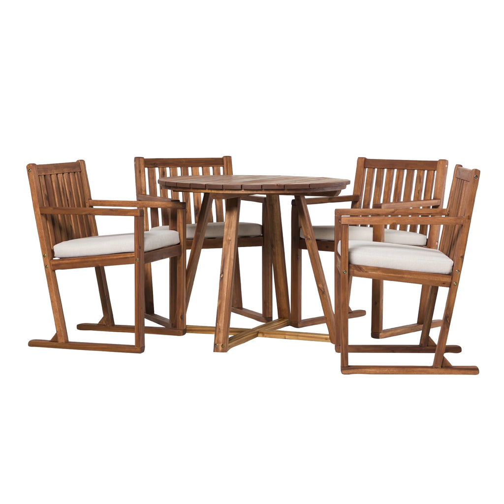 5-Piece Solid Wood Outdoor Dining Set C163