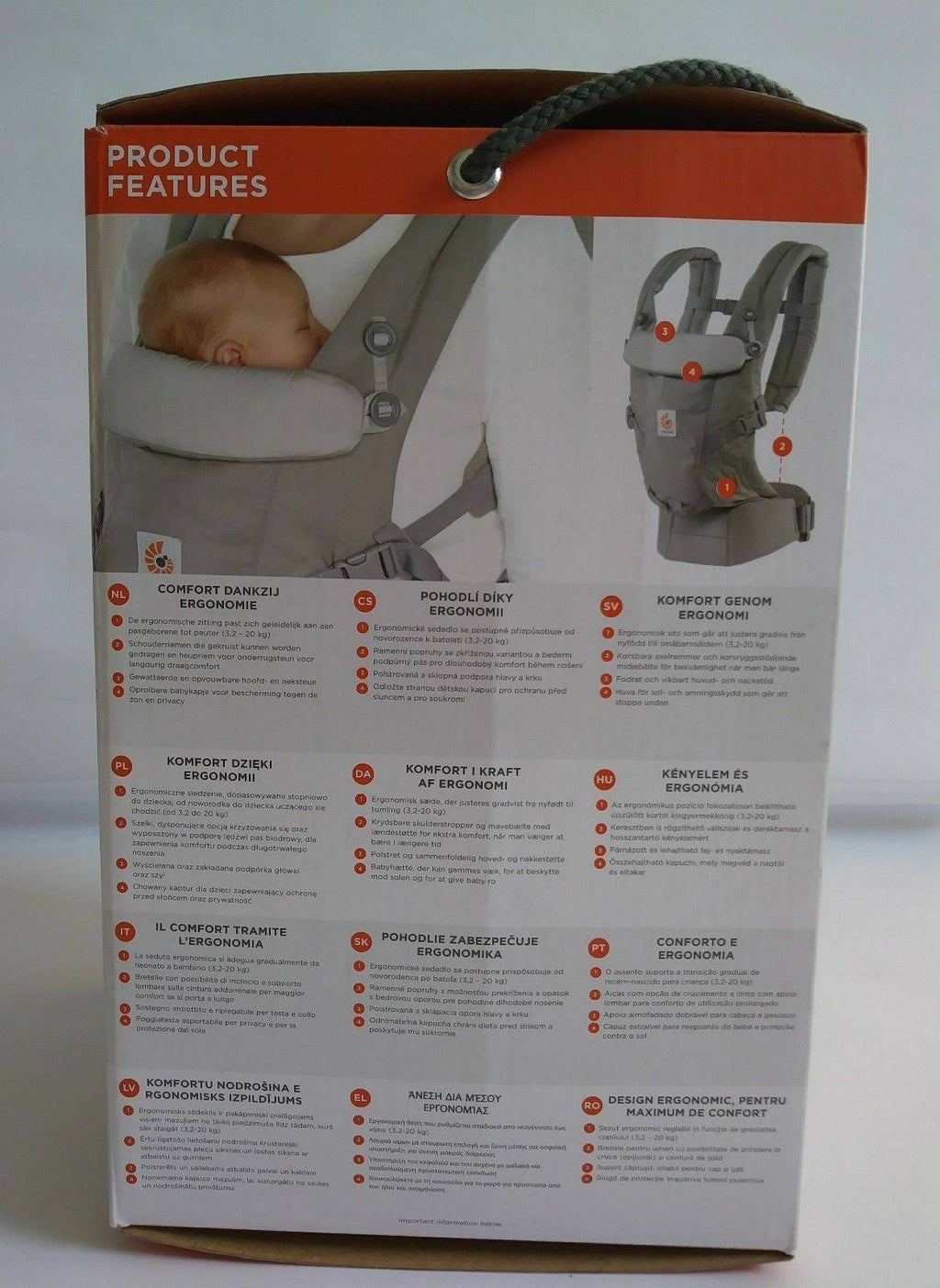 Pearl Grey Baby Carrier J8501