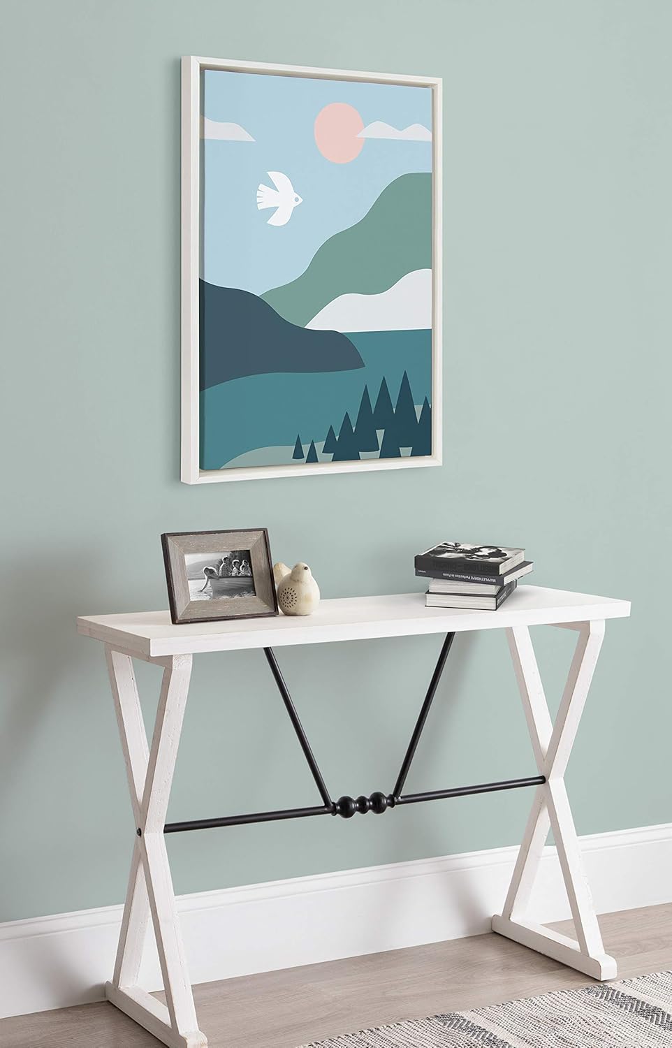 Framed Canvas Wall Art, 23x33 White Q936279