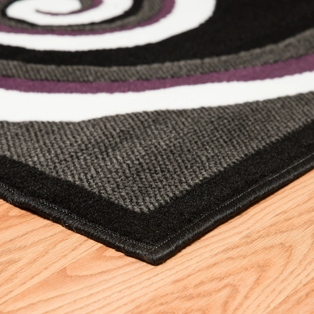 Geometric Pattern Black Area Rug R226065