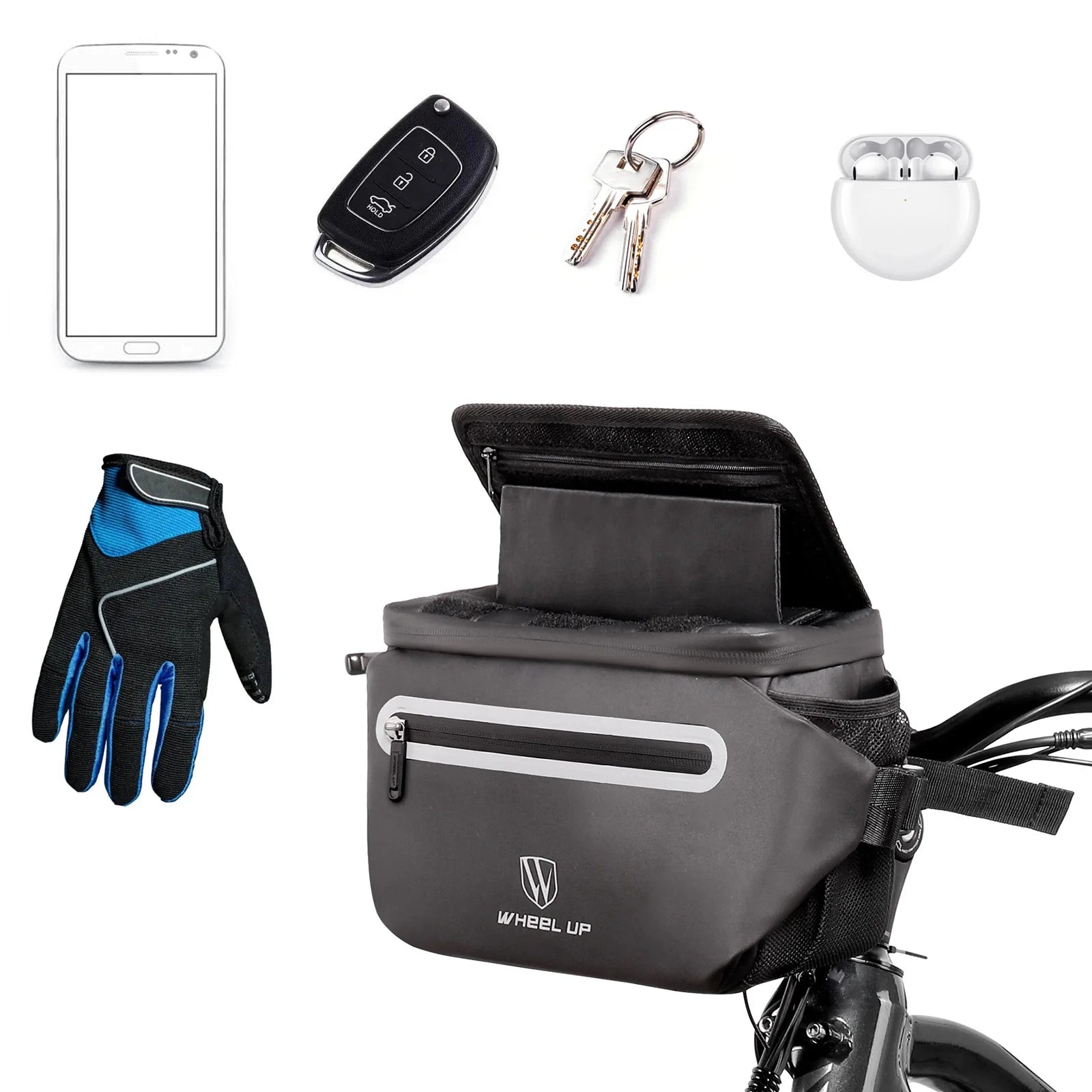 Bicycle Bag with Handlebar Storage Pouch and Phone Holder X598593