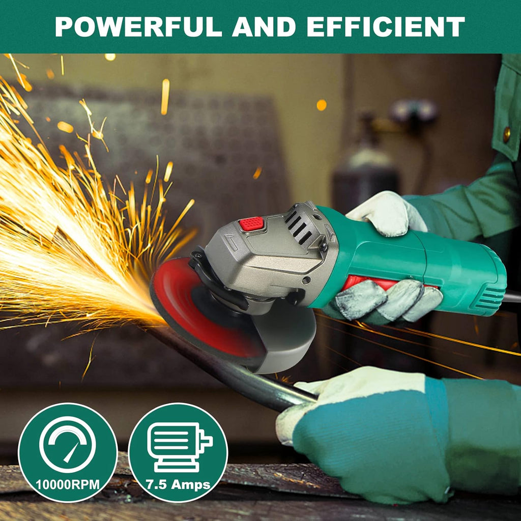 4-1/2inch 7.5A Angle Grinder with 2 Wheel Guard, 5 Wheel Disc, Pack of 2 A255
