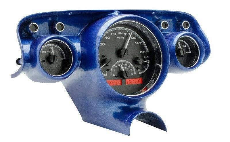 Analog Gauges System Black Alloy Red Kit W10918