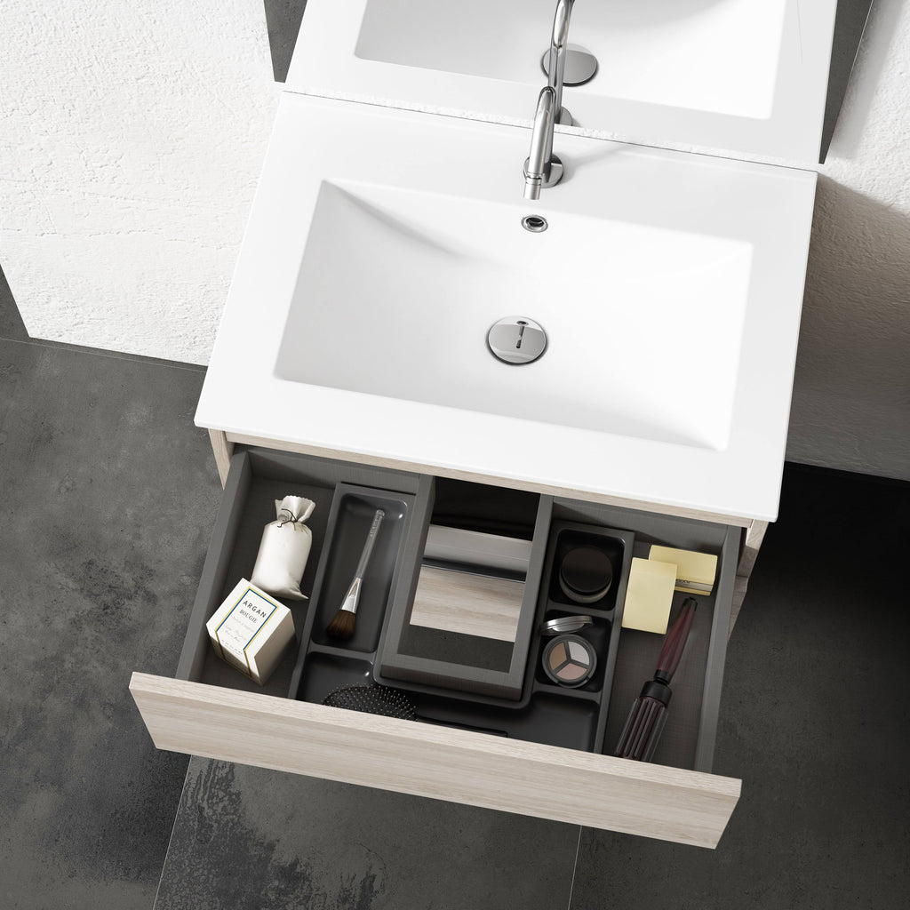 White 2 Drawer Vanity with Ceramic Sink U991351