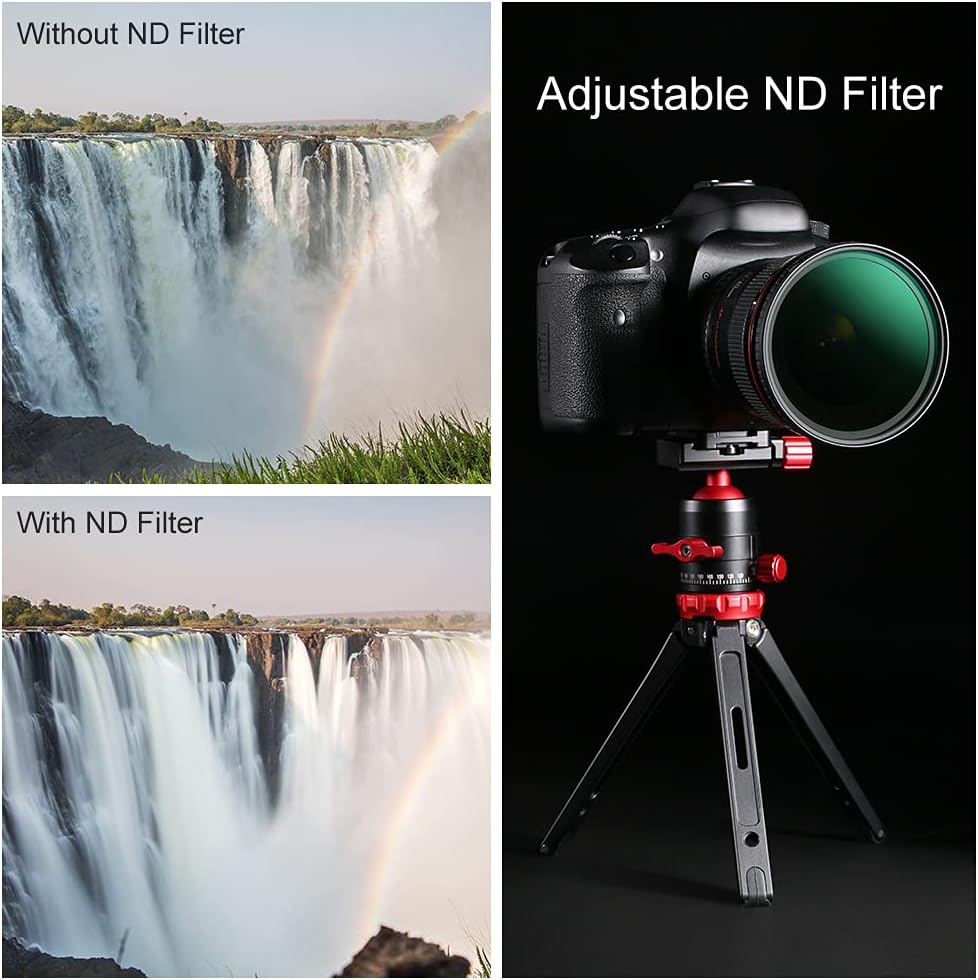 58mm Variable ND Filter ND8-ND128 (3-7 Stop) VND Filter Pack of 2 M519
