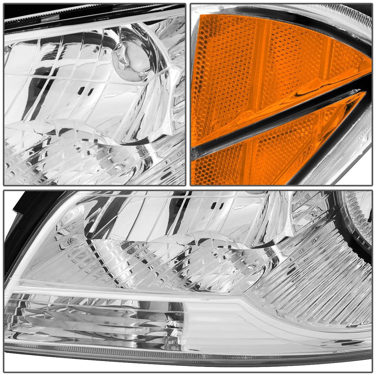 Chrome Housing Headlight Lamp V24493
