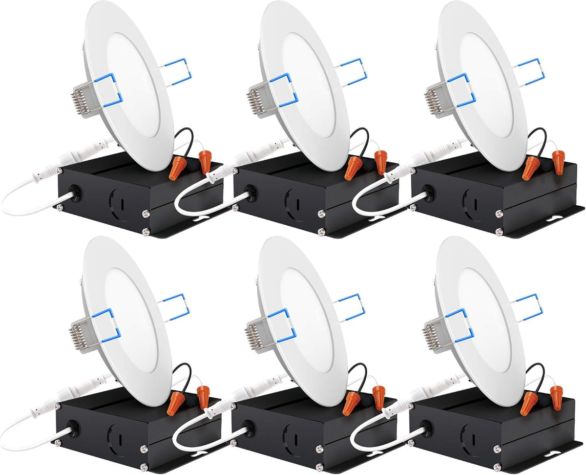 6 Pack 6 Inch Ultra Thin LED Recessed Ceiling Lights, 3000K Warm White, Dimmable 14W, 850 LM G341