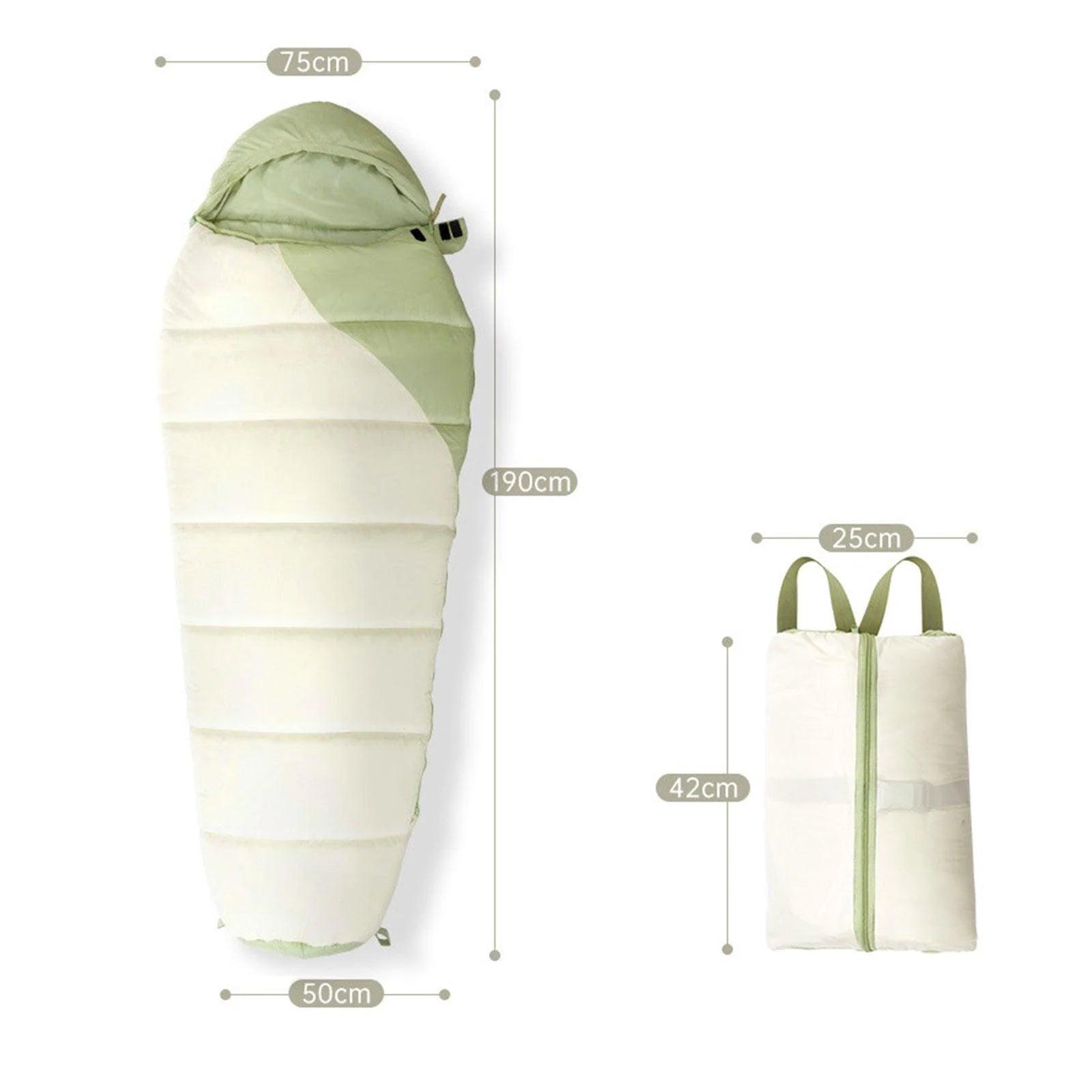 Cold Weather Down Mummy Sleeping Bag Thicken Portable Compact 1.1kg U89406