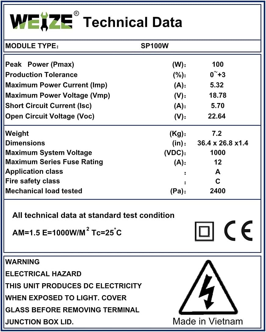 200 Watt 12 Volt Monocrystalline Solar Panel 2 Pack V953