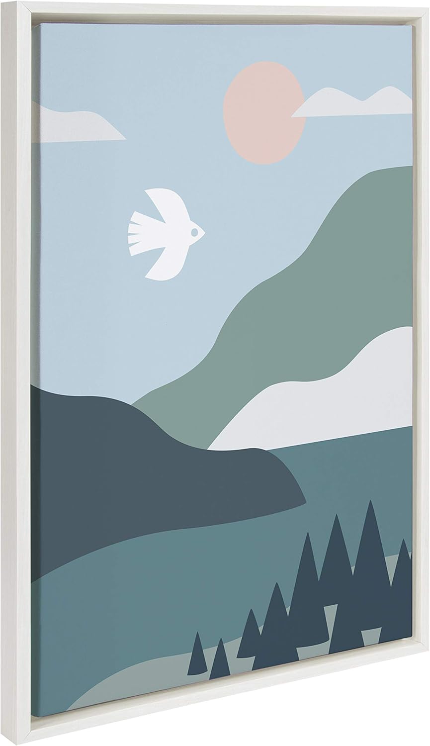Framed Canvas Wall Art, 23x33 White Q936279
